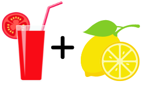 トマトジュースとレモン